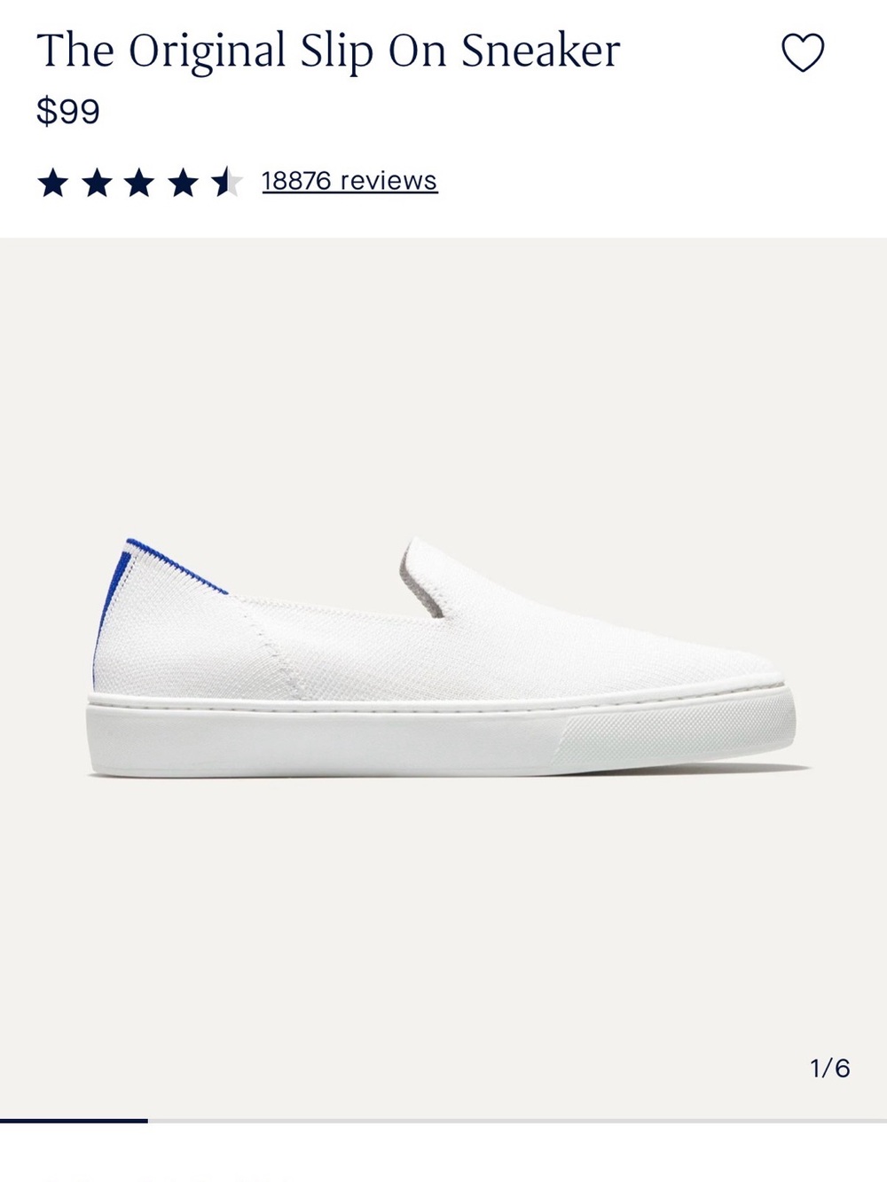 Rothy's Slip-On Loafers in Bright White with Blue Insole - Picture 4 of 12